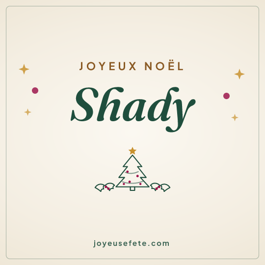 Image carrée « Joyeux Noël Shady » pour WhatsApp