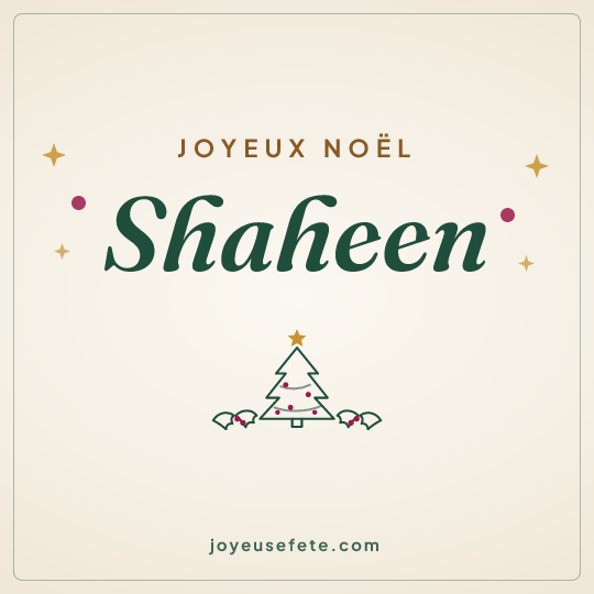 Image carrée « Joyeux Noël Shaheen » pour WhatsApp