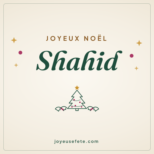 Image carrée « Joyeux Noël Shahid » pour WhatsApp