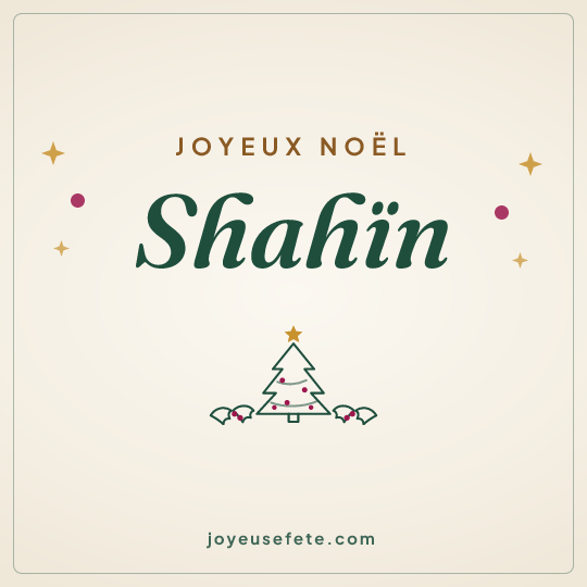 Image carrée « Joyeux Noël Shahïn » pour WhatsApp