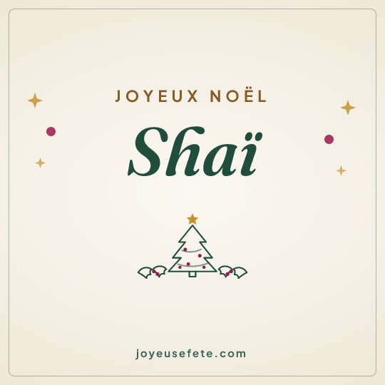 Image carrée « Joyeux Noël Shaï » pour WhatsApp