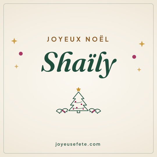 Image carrée « Joyeux Noël Shaïly » pour WhatsApp