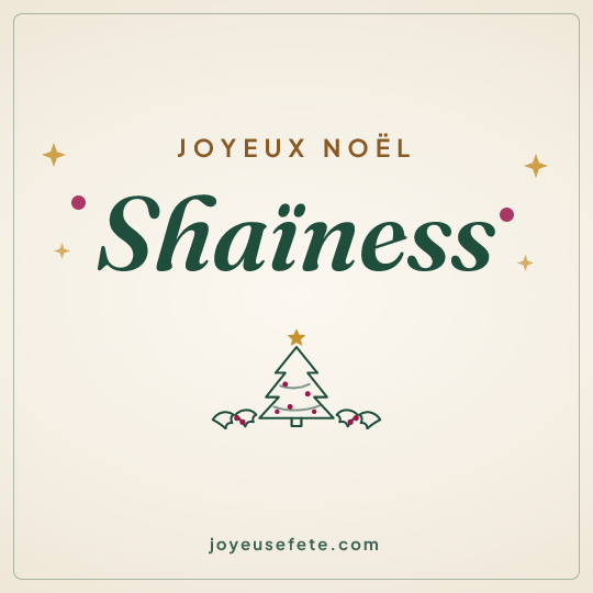 Image carrée « Joyeux Noël Shaïness » pour WhatsApp