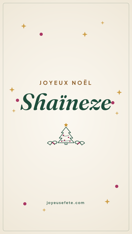 Image « Joyeux Noël Shaïneze » au format story