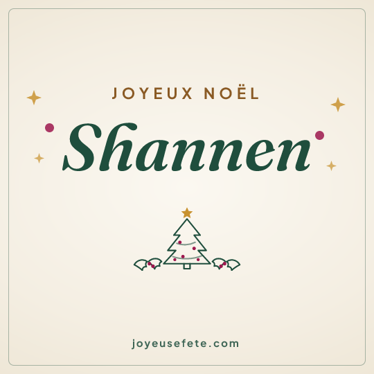 Image carrée « Joyeux Noël Shannen » pour WhatsApp