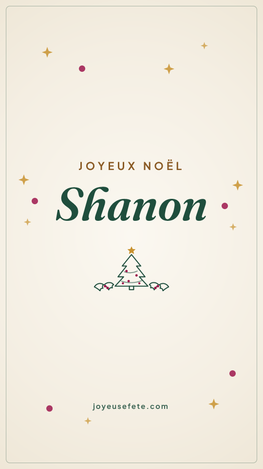 Image « Joyeux Noël Shanon » au format story