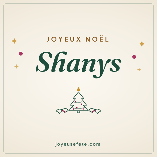 Image carrée « Joyeux Noël Shanys » pour WhatsApp