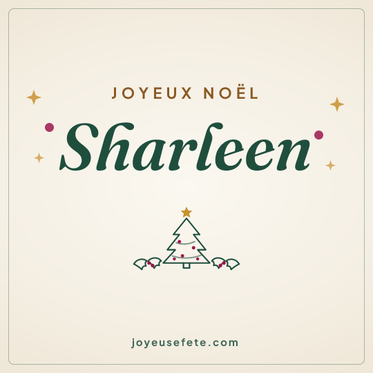 Image carrée « Joyeux Noël Sharleen » pour WhatsApp