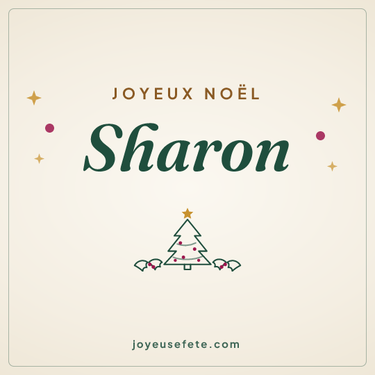 Image carrée « Joyeux Noël Sharon » pour WhatsApp
