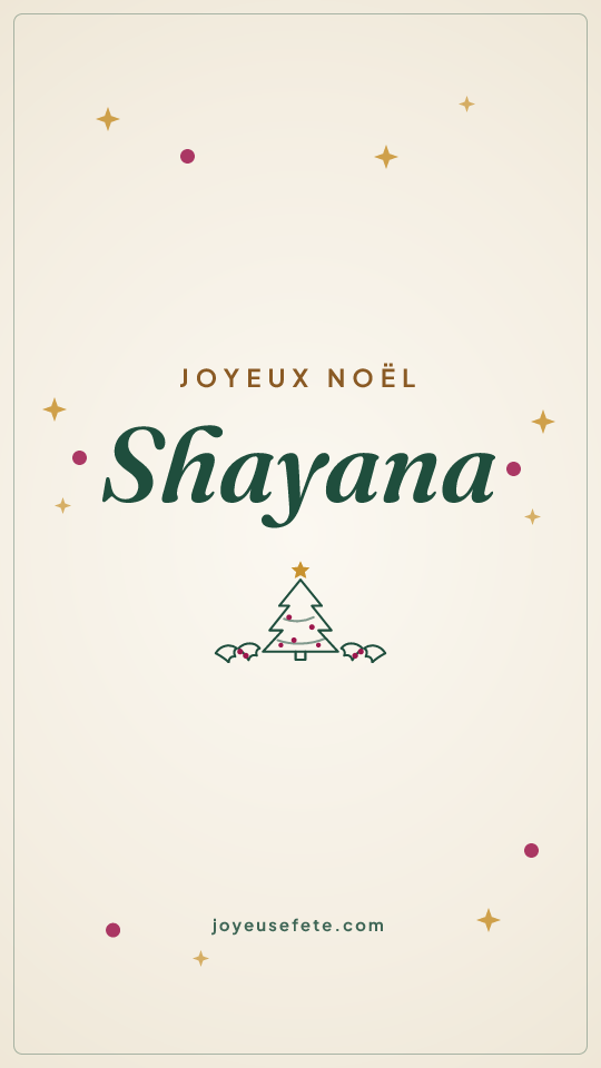 Image « Joyeux Noël Shayana » au format story