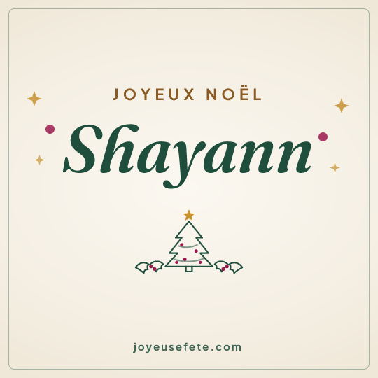 Image carrée « Joyeux Noël Shayann » pour WhatsApp