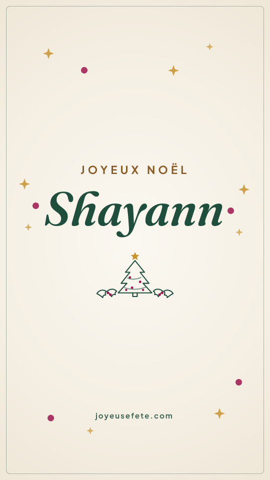 Image « Joyeux Noël Shayann » au format story