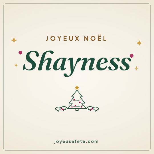 Image carrée « Joyeux Noël Shayness » pour WhatsApp