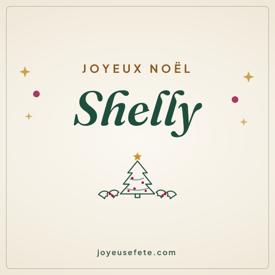 Image carrée « Joyeux Noël Shelly » pour WhatsApp