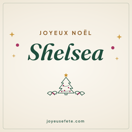 Image carrée « Joyeux Noël Shelsea » pour WhatsApp