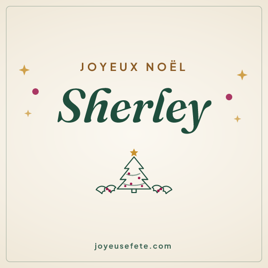 Image carrée « Joyeux Noël Sherley » pour WhatsApp