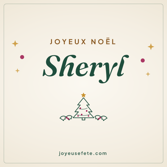 Image carrée « Joyeux Noël Sheryl » pour WhatsApp