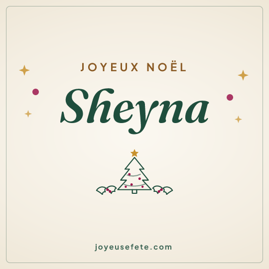Image carrée « Joyeux Noël Sheyna » pour WhatsApp