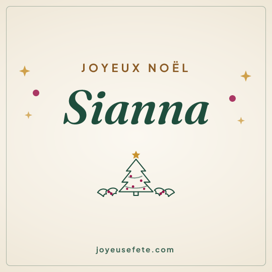 Image carrée « Joyeux Noël Sianna » pour WhatsApp