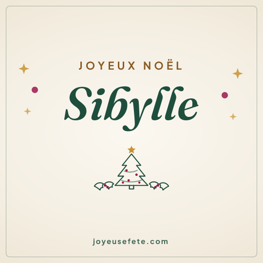 Image carrée « Joyeux Noël Sibylle » pour WhatsApp