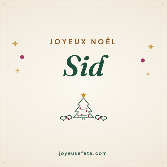 Image carrée « Joyeux Noël Sid » pour WhatsApp