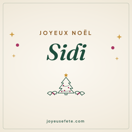 Image carrée « Joyeux Noël Sidi » pour WhatsApp