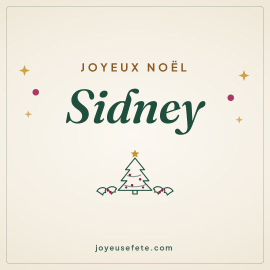 Image carrée « Joyeux Noël Sidney » pour WhatsApp
