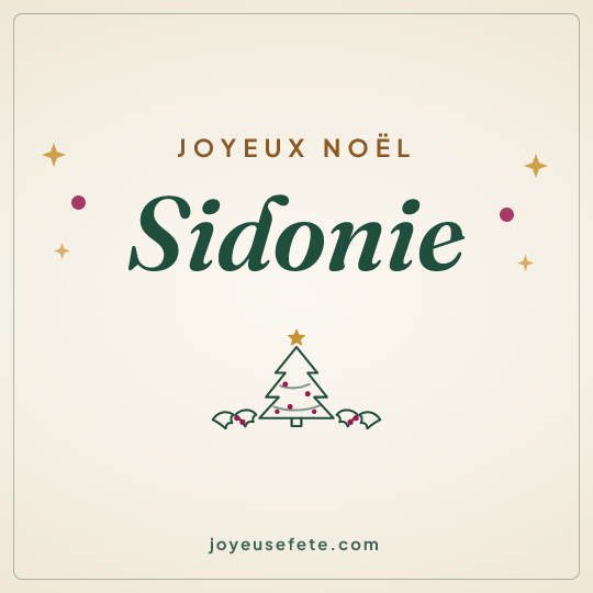 Image carrée « Joyeux Noël Sidonie » pour WhatsApp