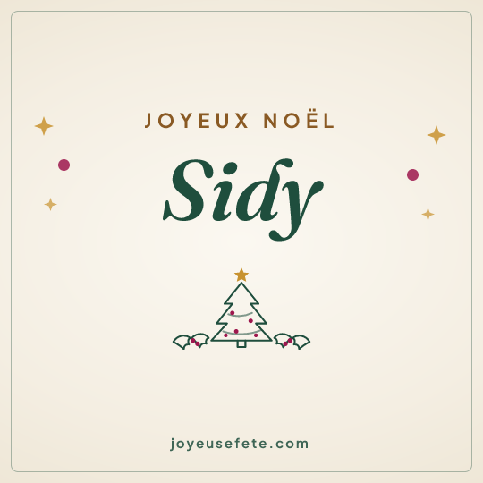 Image carrée « Joyeux Noël Sidy » pour WhatsApp