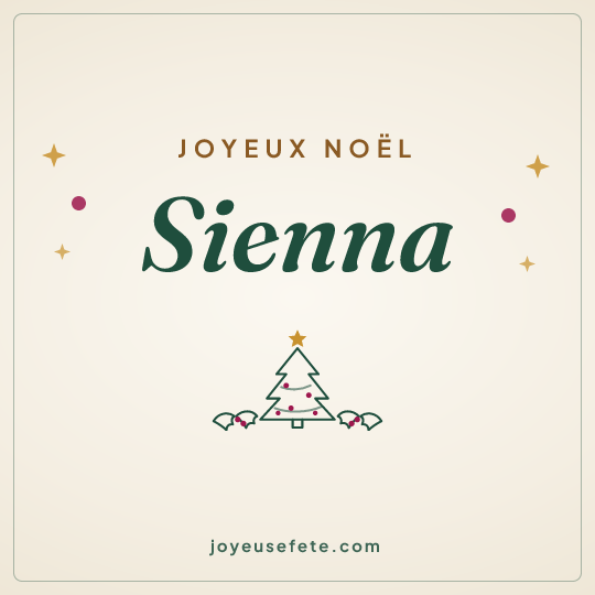 Image carrée « Joyeux Noël Sienna » pour WhatsApp