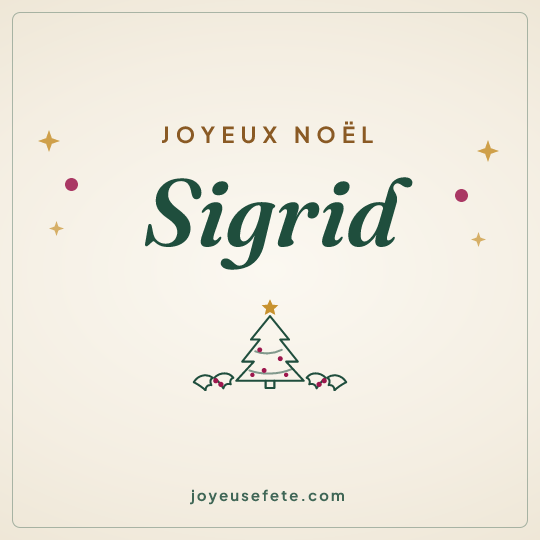 Image carrée « Joyeux Noël Sigrid » pour WhatsApp