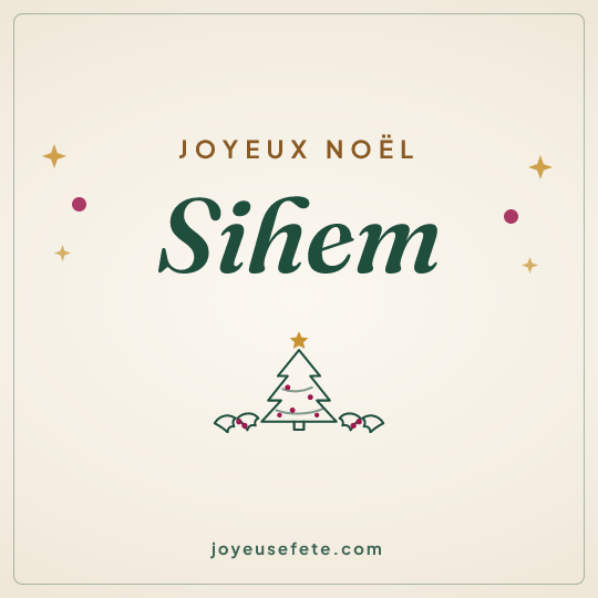 Image carrée « Joyeux Noël Sihem » pour WhatsApp