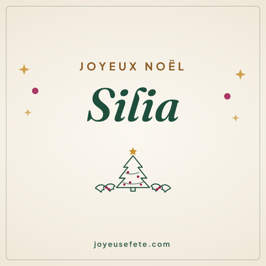 Image carrée « Joyeux Noël Silia » pour WhatsApp