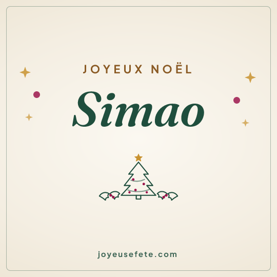 Image carrée « Joyeux Noël Simao » pour WhatsApp