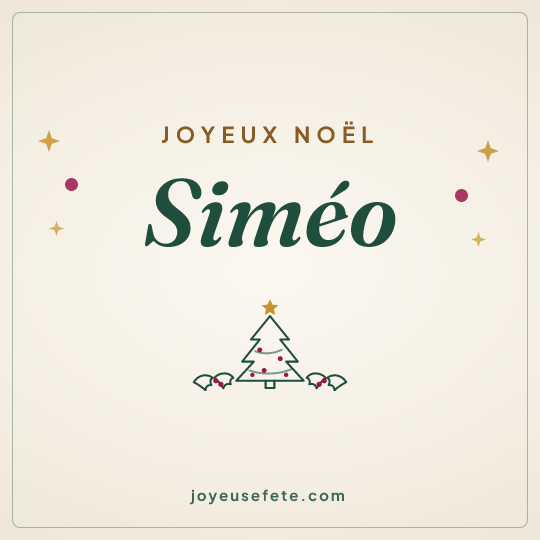 Image carrée « Joyeux Noël Siméo » pour WhatsApp