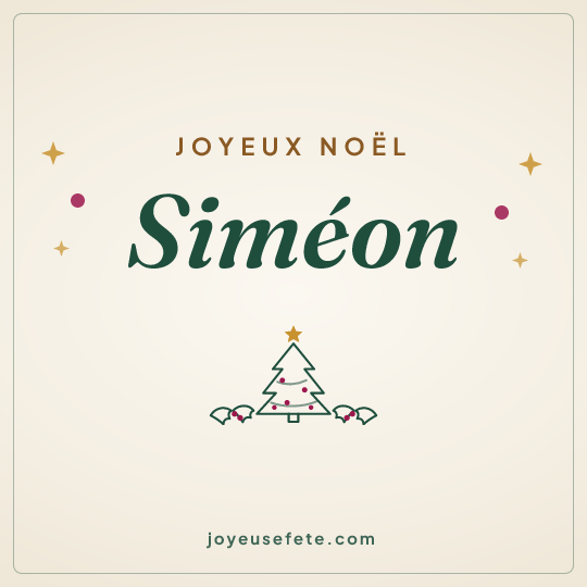 Image carrée « Joyeux Noël Siméon » pour WhatsApp