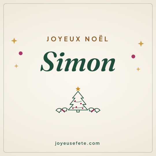 Image carrée « Joyeux Noël Simon » pour WhatsApp