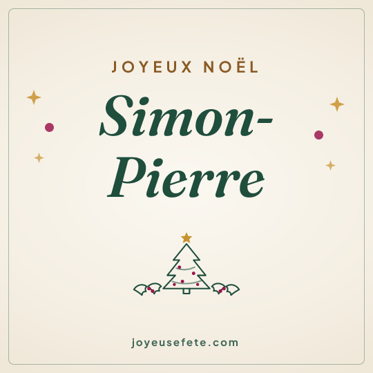 Image carrée « Joyeux Noël Simon-Pierre » pour WhatsApp