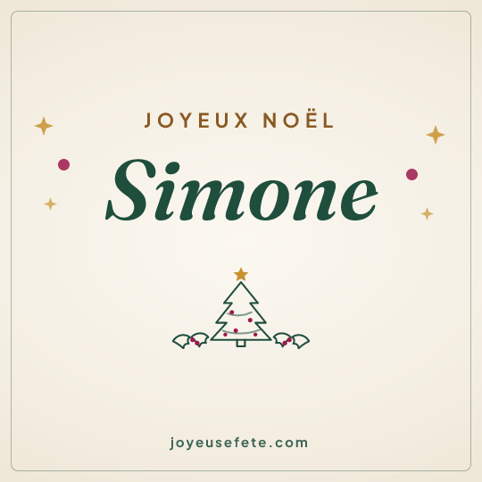 Image carrée « Joyeux Noël Simone » pour WhatsApp
