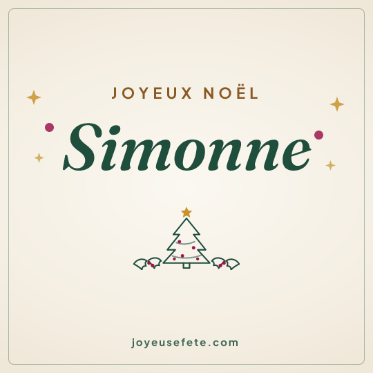 Image carrée « Joyeux Noël Simonne » pour WhatsApp