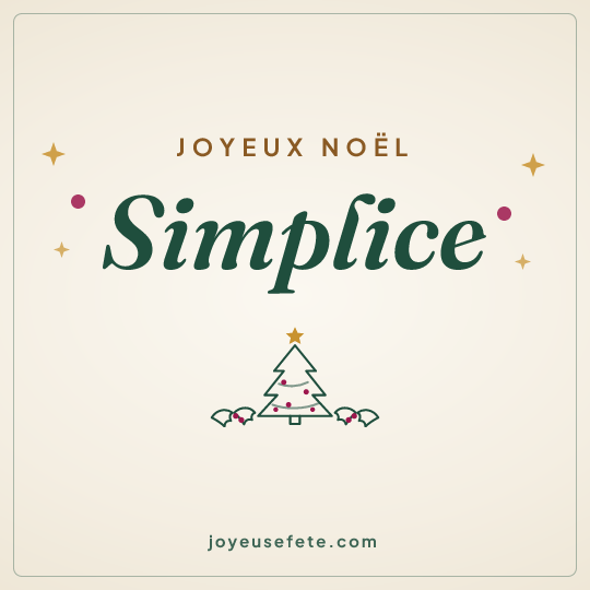 Image carrée « Joyeux Noël Simplice » pour WhatsApp