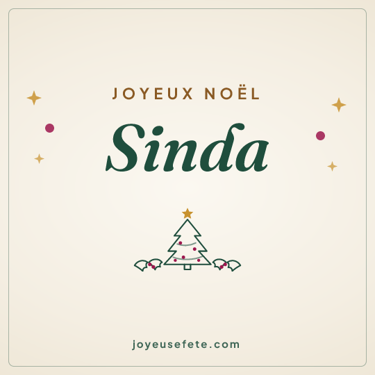 Image carrée « Joyeux Noël Sinda » pour WhatsApp