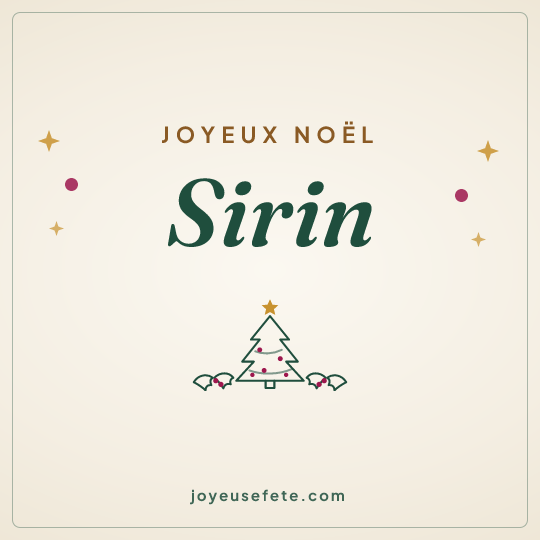 Image carrée « Joyeux Noël Sirin » pour WhatsApp