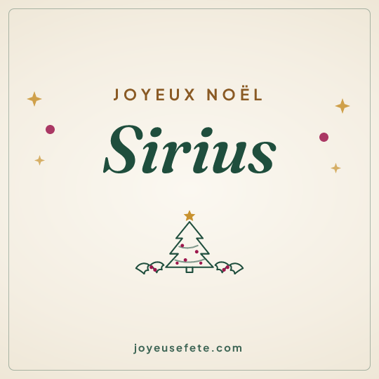 Image carrée « Joyeux Noël Sirius » pour WhatsApp
