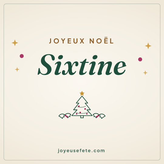 Image carrée « Joyeux Noël Sixtine » pour WhatsApp