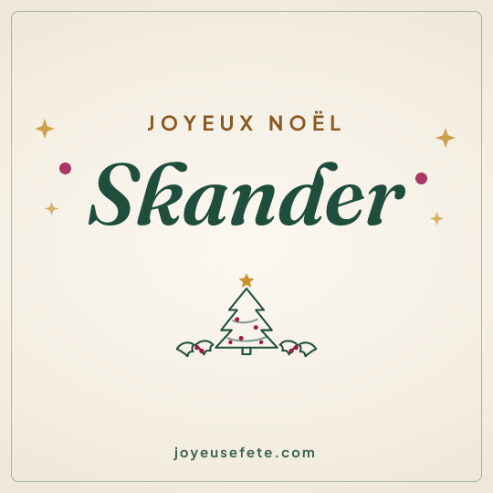 Image carrée « Joyeux Noël Skander » pour WhatsApp