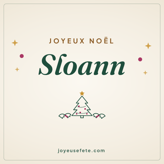 Image carrée « Joyeux Noël Sloann » pour WhatsApp