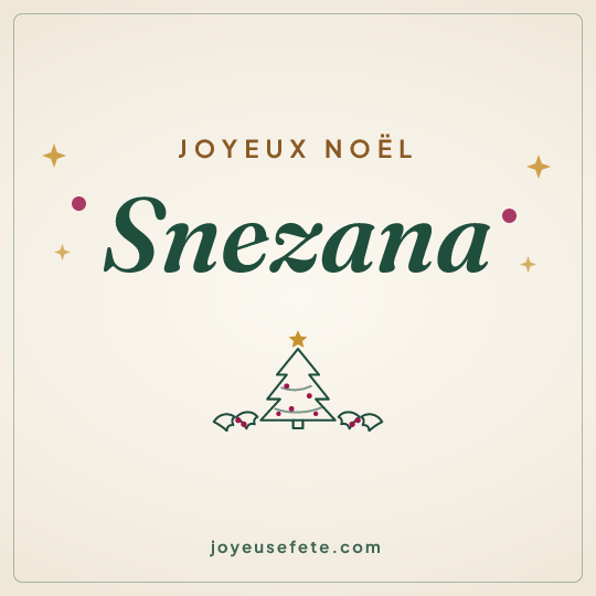 Image carrée « Joyeux Noël Snezana » pour WhatsApp