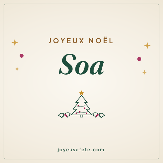 Image carrée « Joyeux Noël Soa » pour WhatsApp