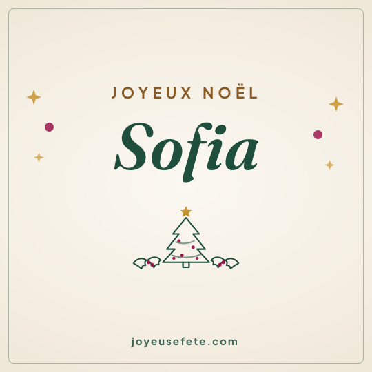 Image carrée « Joyeux Noël Sofia » pour WhatsApp